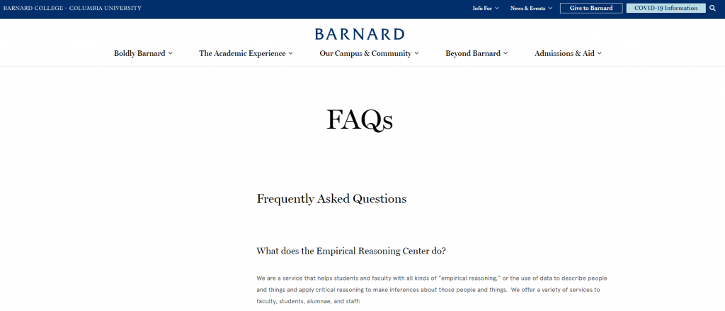 faq page